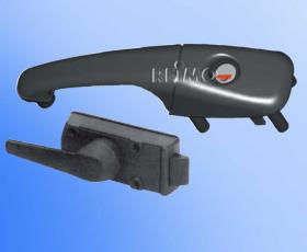 Door lock CARAVAN right, without cylinder and key, black