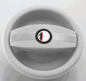 Door lock CARAVAN right, without cylinder and key, black/white