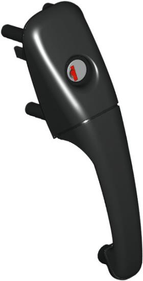 Exterior grip for motor-homes and caravans right, without cylinder and key, blac