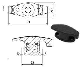 Door latch 53x19,5 black