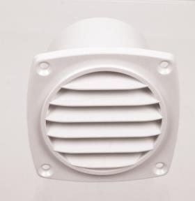 Ventilation grille with shaft white, outside: 94x94mm