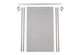 Roller shutter kit incl. slats, rails, curves, angle profile, beige