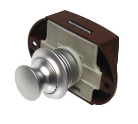 Furniture lock Push Lock silver, one-sided operation