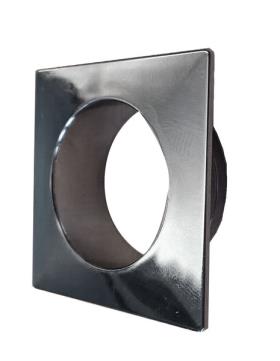 Rosette for Push-Lock chrome polished square for wall thickness 19mm