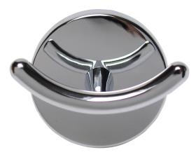 Double coat hook metal chromed round 6 x 7 x 5 cm
