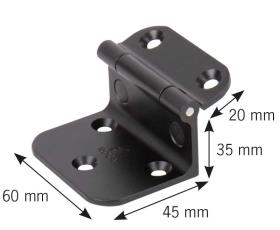 Angle fitting for table top holder, aluminium, black anodised, 55x45mm
