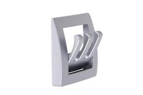 Wardrobe holder matt silver 1 piece, folding, 3 hooks