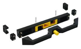 Handle with snap-in function, black, for wide drawers (up to 110cm)