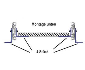 Mounting for full-extension runner, length: 711mm, 2x L-Winel