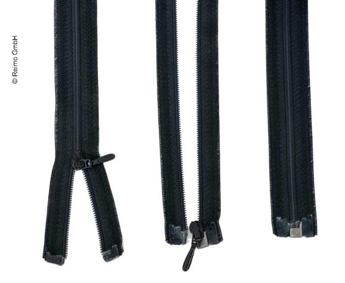 Lynlås 160cm, delelig - aushakbar i sort, plastik
