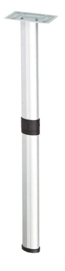 Articulated table foot, center joint, 675/ 315mm, silver