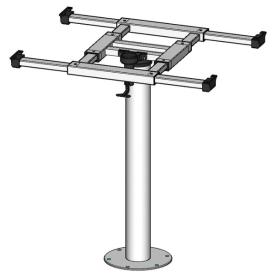 Table column with rotation and displacement H730mm Alu