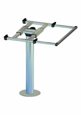 Table column with twist and shift H700mm Alu