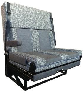Seat-/sleeping bench, 1 lateral armrest, 3 point belts