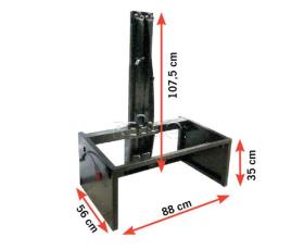 3-point belt trestle W88 x D56 x H107,5 cm