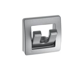 coat hook, silver matt, foldable, with 2 hooks, 58x58x13mm, SB-packed