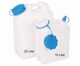 Water canister wide neck 22 litre, rounded shape, UV protection