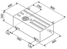 Fresh and waste water tank EV 1501 - 75 litres