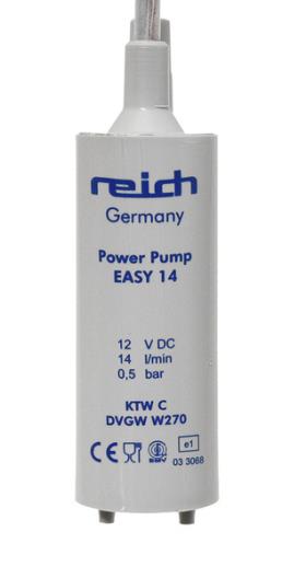 Easy submersible pump 14l/min., 0,5 bar, 1m cable drinking water compliant