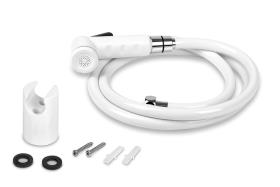 Shower set white with locking lever, 150 cm