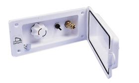 Water socket with pre-mixer + shower white, without lock