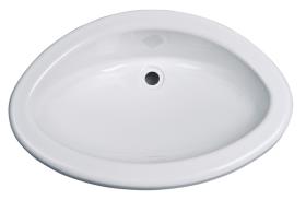 Oval Maxi washbasin, material Polystrol white glossy