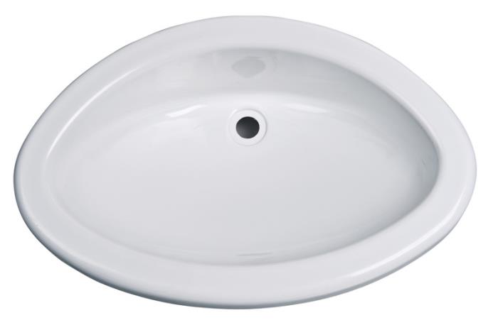Indstikbar håndvask Oval Maxi, materiale Polystrol hvidglans
