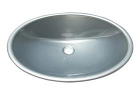 Inset washbasin - Oval Material Plastic silver high gloss