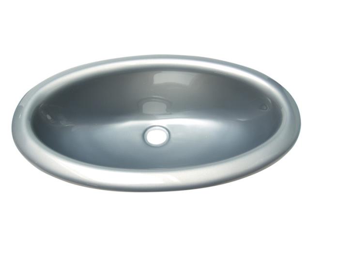 Indsæt-håndvask - Oval Materiale plast sølv højglans
