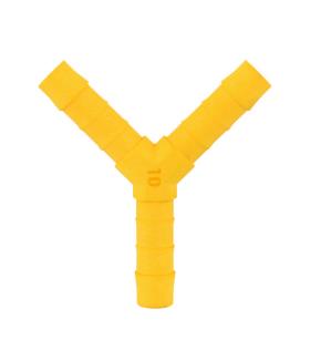Y-stik til 10mm slange 2 stk. hvid Gul