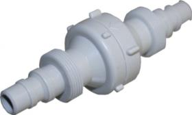 Non-return valve with threaded nozzle 10mm/12mm hose connection