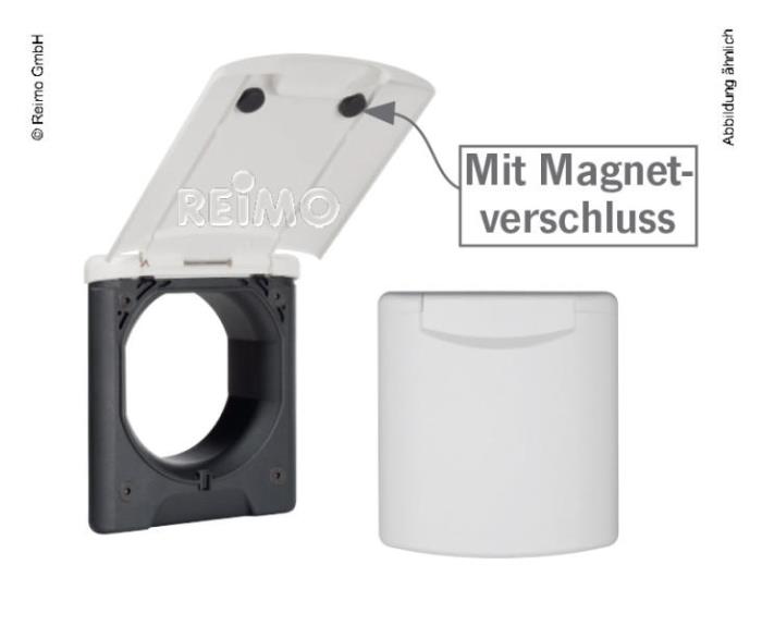 Service stikkontakt magnet lys grå 130x145mm, montering DM 95mm