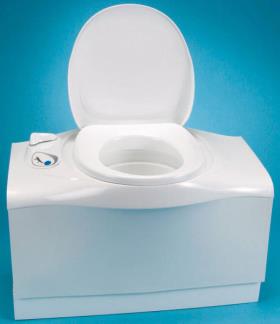 Kassette toilet C403L tilbage, Fiat Bianco.Ohne Spülwassertank.