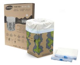 Foldable toilet kit in cardboard from Cleanis