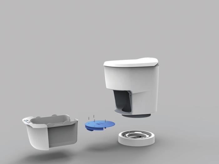 Clesana C1 - vandløst toilet med rund base