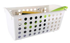 Storage basket with 2 suction cups up to 4kg, white