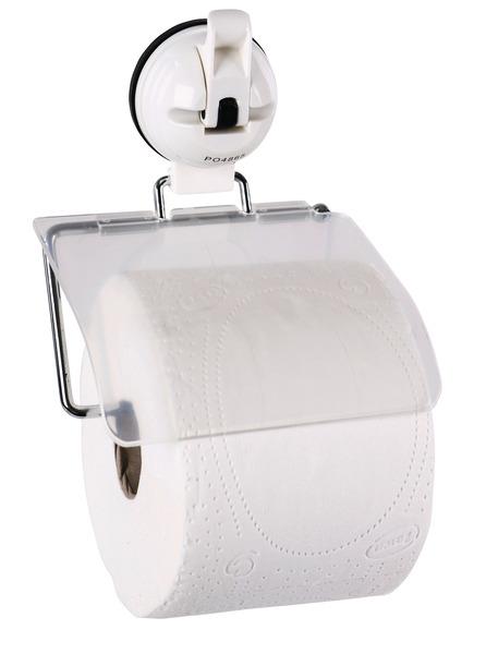 Toiletrulleholder med sugekop, hvid, op til 3 kg