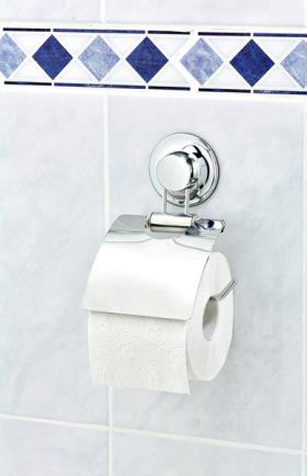 Toilet paper holder with suction cup