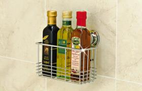 All-purpose basket with 2 suction cups, dimensions: 20 x 11 x 16 cm