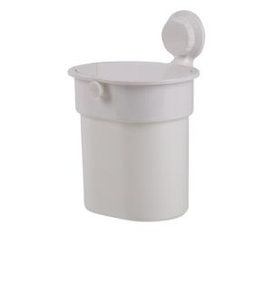 Waste bin with suction cup, white, up to 3kg, Push-Button