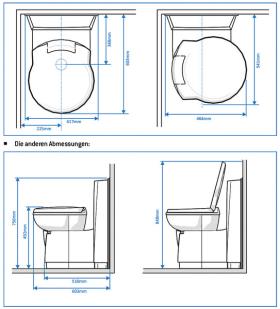 Cassette toilet C262-CWE, electrical flushing, plastic white