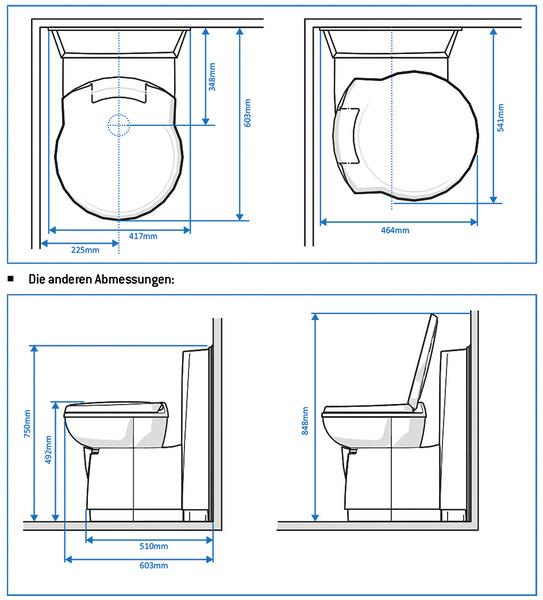 Kassett toilet C262-CWE, balsam elektrisk, plast hvid