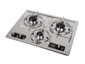 Komfur 3 flammer rustfrit stål B47 x D36 x H4 + 9 cm