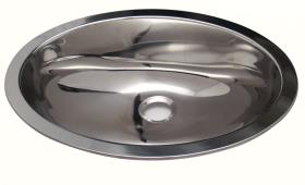Oval stainless steel sink