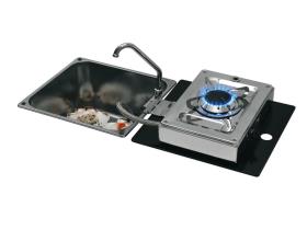 Folding cooker-sink combination 1-flame 30mbar with water tap