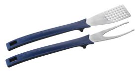 Magnetic nylon grill cutlery with soft-grip handles
