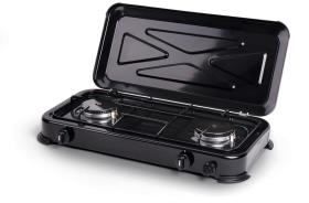 Gas cooker Mary 2fl. black, 50mbar with ignition protection