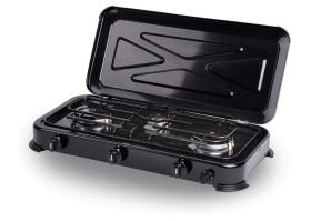 Gas cooker Mary 3fl. black, 50mbar with ignition protection
