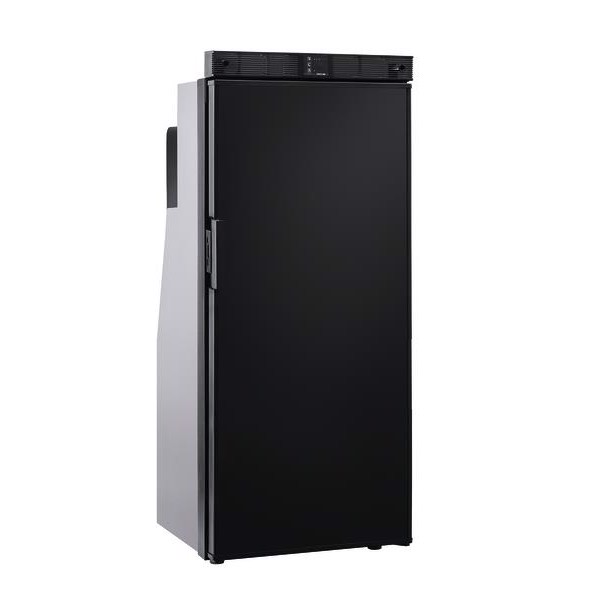 Kompressorkøleskab T1090 sort, dørhåndtag top, bundmontering