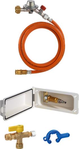 Service hatch set gas with RV and coupling